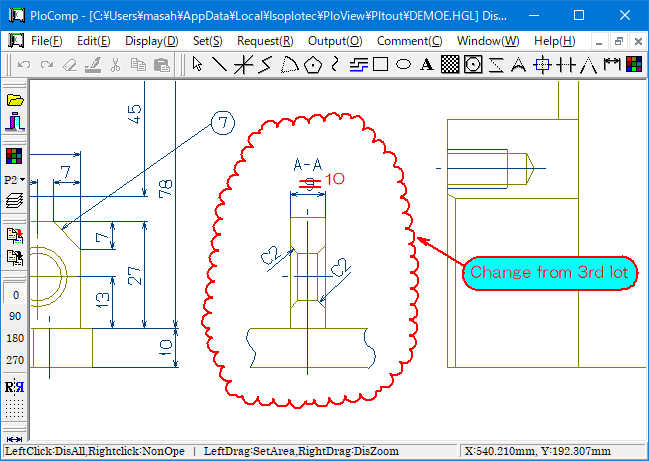 Drawing editing function