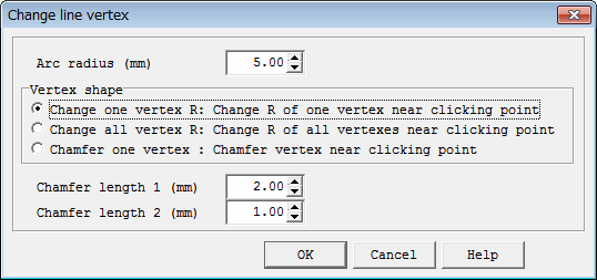 Change line vertex dialog