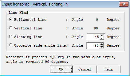 Input horizontal line, vertical line dialog