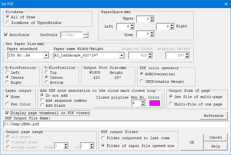 PDF output