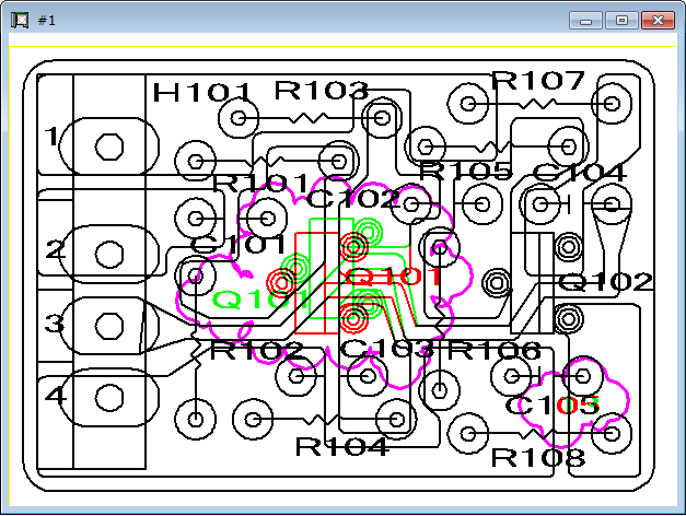 Drawing comparison sample of printed wiring board
